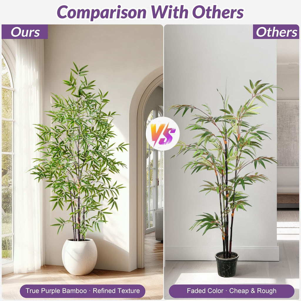 Large Artificial Bamboo Trees Tall Faux Plastic Silk Plants Indoor Outdoor Realistic Floor Plant Potted Fake Bamboo