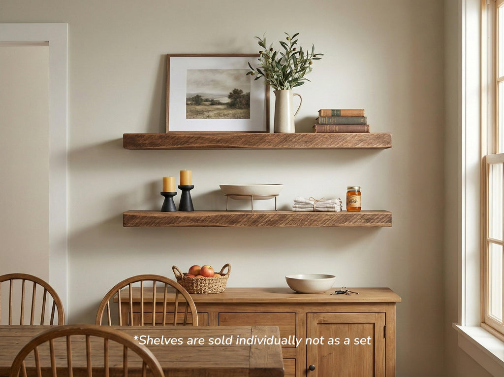 Reclaimed Wood Floating Shelves Real Solid Wood Chunky Shelf Rustic Farmhouse Wall Shelf