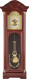 Bedford Clock Collection Antique Cherry Oak Finish Chiming Wall Clock with Roman Numerals, 33.25" L