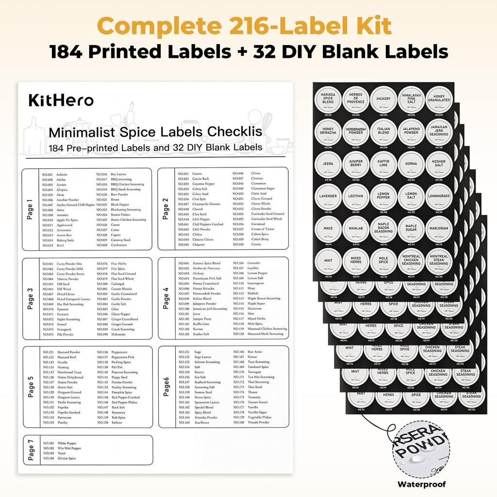 Acrylic Spice Rack Organizer with 24 Glass Spice Jars