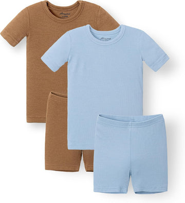 Toddler Short Pajamas Set Baby Boys Girls Kids Snug fit Ribbed Sleepwear pjs for Daily Life Style