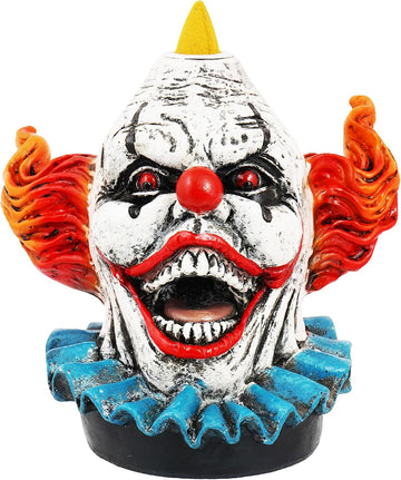 Clown Backflow Incense Burner - 5 x 5 x 3 Inch Hand-Painted Cold Cast Resin | Whimsical Decorative Aromatherapy