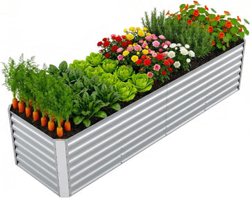 8x2x2FT Galvanized Raised Garden Beds Outdoor,Planter Raised Beds for Gardening, Vegetables, Flowers,Large Metal