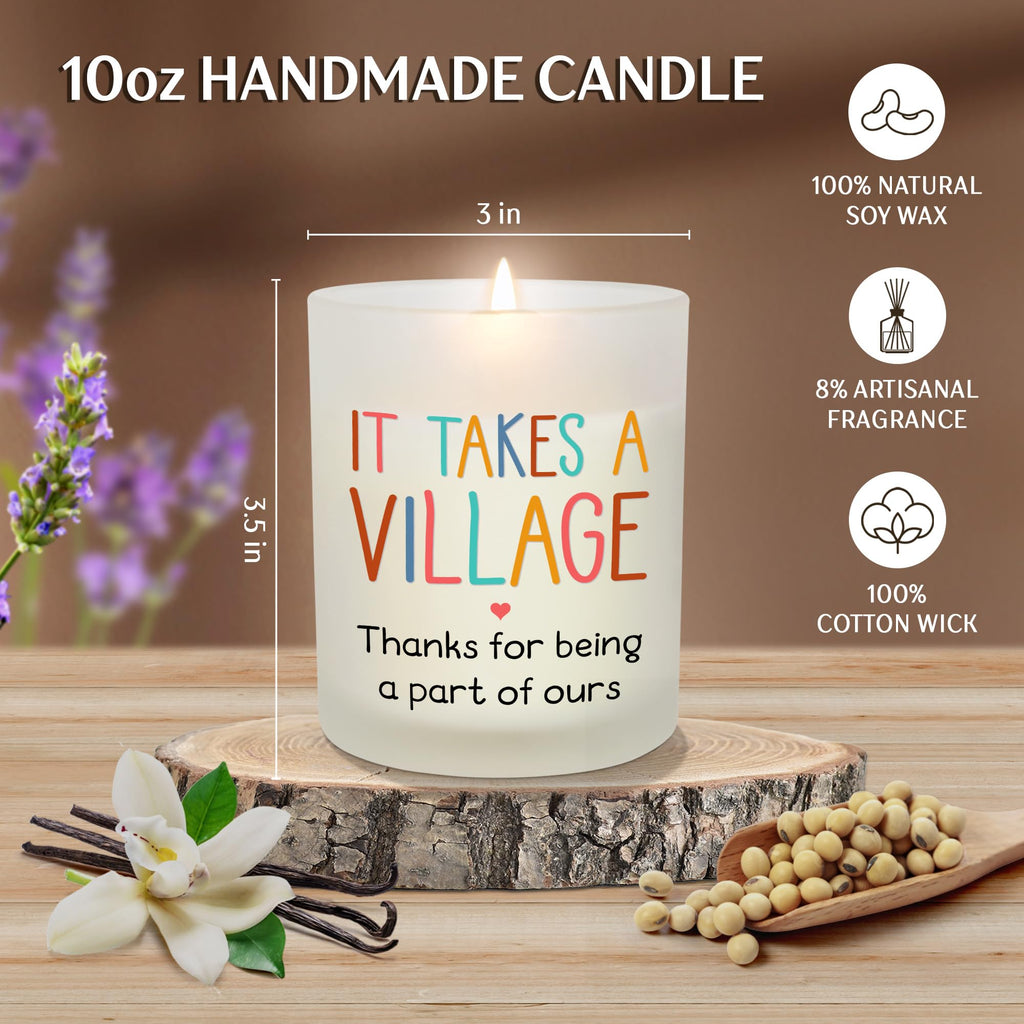 Christmas Teacher Gifts for Women - Vanilla Lavender Candle 10 oz