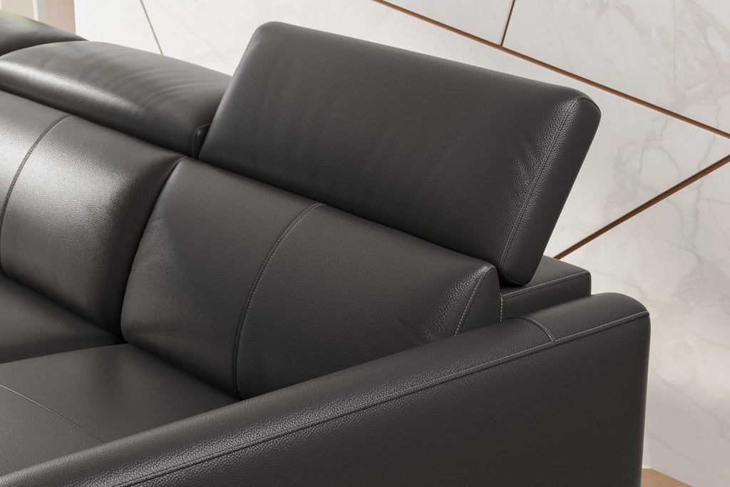 Andria 99.5" Reclining Leather Sectional Sofa, 3 Seater Reclining Couch with Left Hand Chaise | Italian Nappa 11000