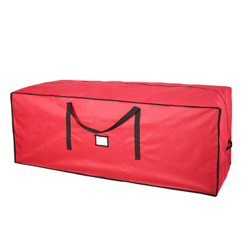 Christmas Tree Storage Bag, Fits Up to 9 ft Tall Artificial Tree, Heavy Duty 600D Canvas Red Christmas Tree Storage