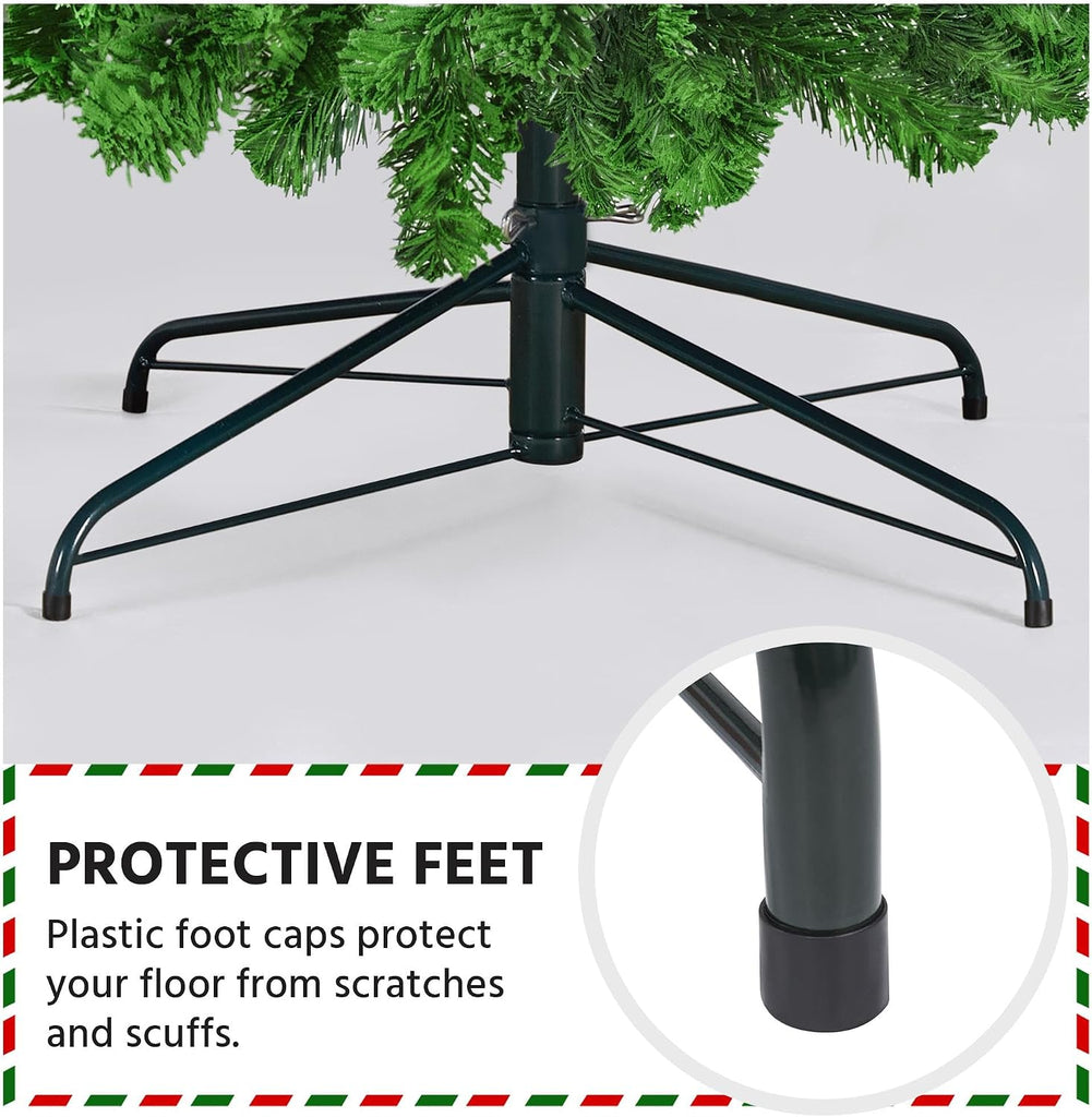 7.5ft Prelit Artificial Christmas Tree with 550 Warm White Lights | 1284 PVC Branch Tips Look Full and Lifelike on a
