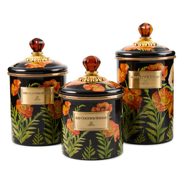 Enamel Canisters Set, Poppy