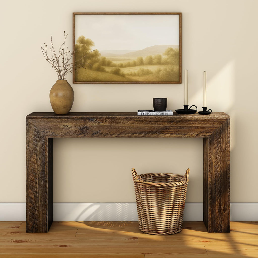 Camden Console Table, 56 Inch, Rustic Barnwood