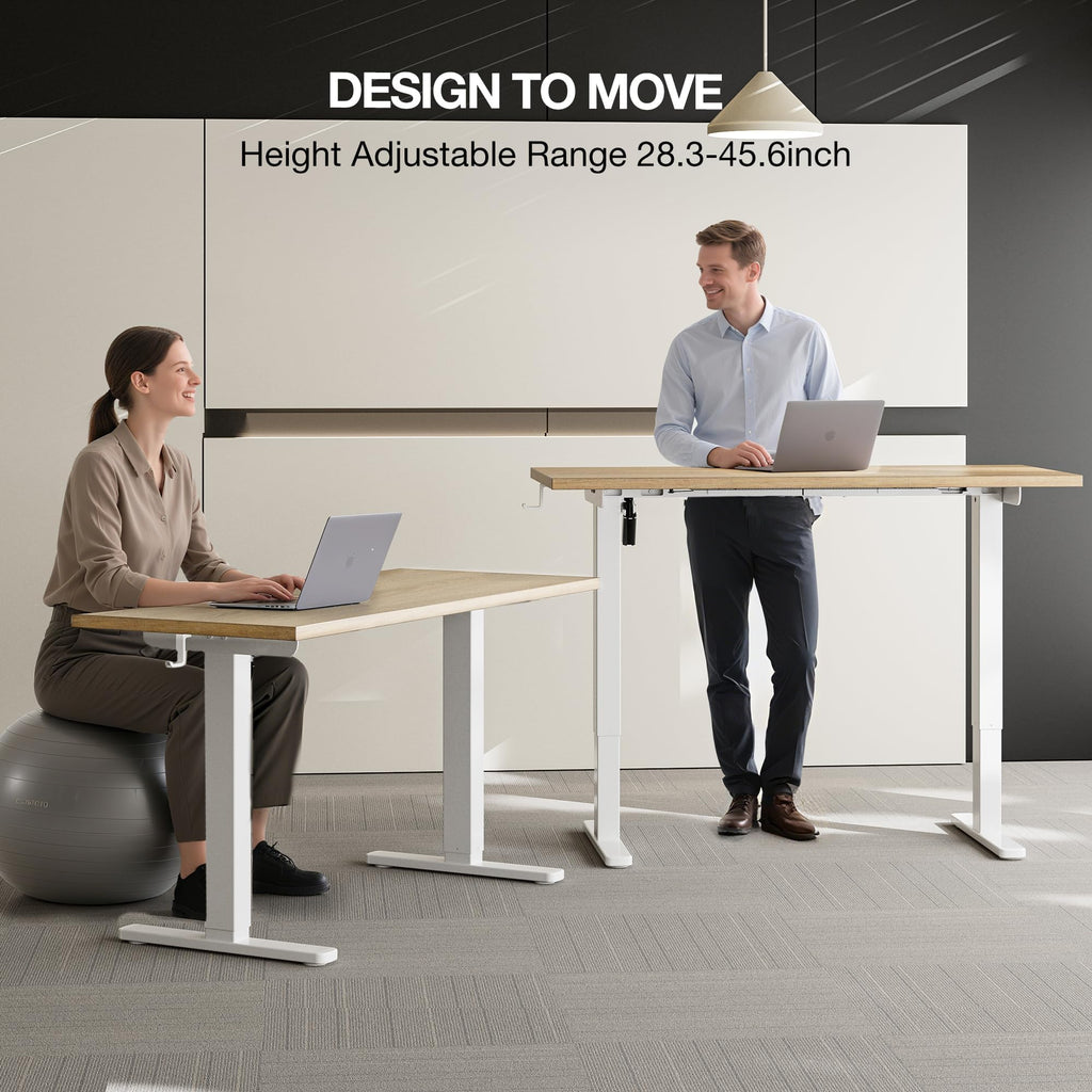 40x24 Electric Standing Desk with Cable Net, Oak