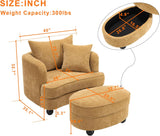 Modern Chaise Lounge Chair — Yellow Chenille