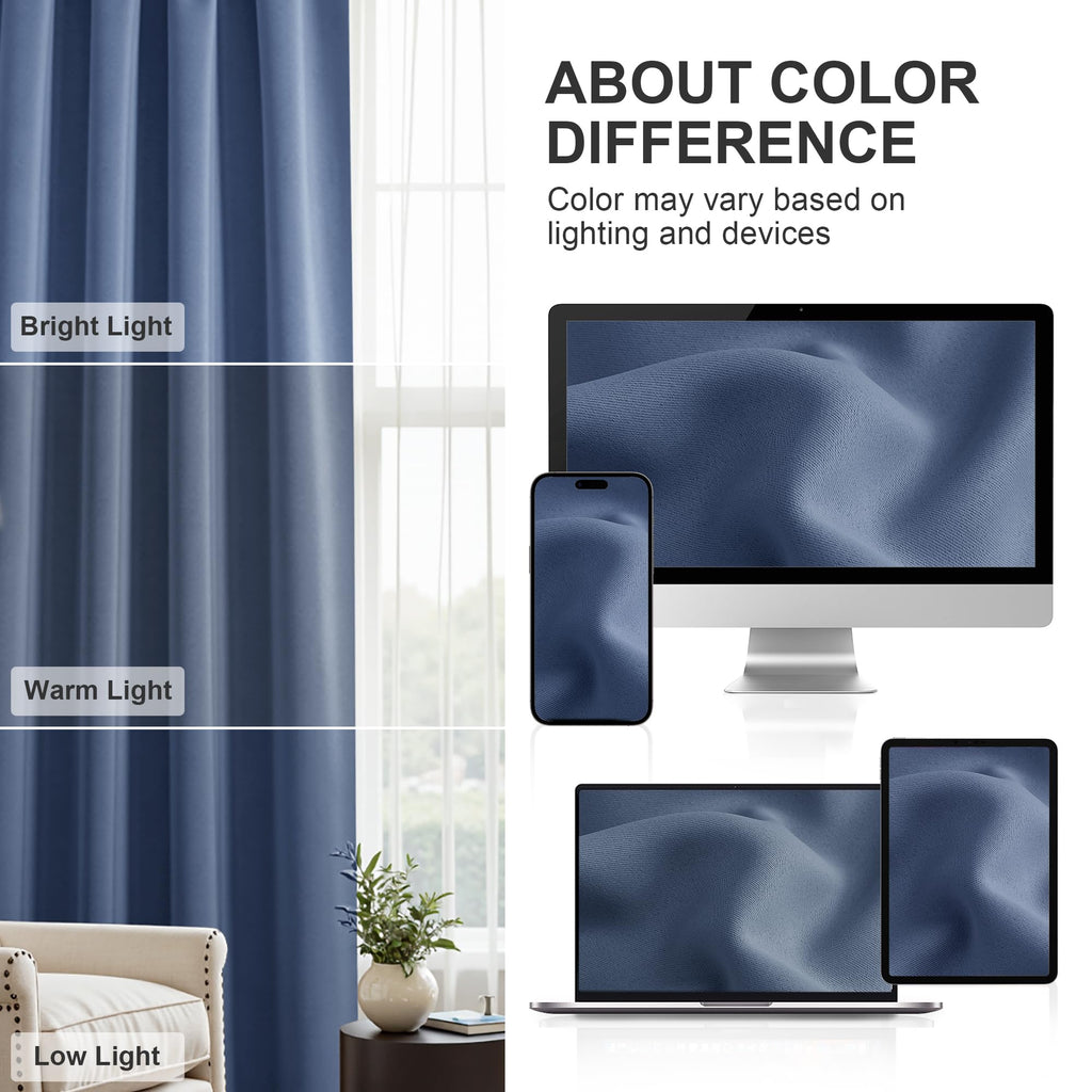 Blackout Curtain Panels 84 inches Length - Thermal Insulated Privacy Room Divider Drapes for Doorway Closet Storage