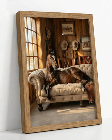 Framed Horse Wall Art, 16x24 Inches