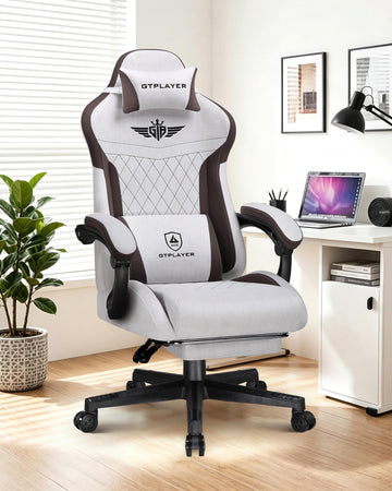 Gaming Chair with Footrest, Big and Tall Game Chair High Back Computer Office Chair with Lumbar Support for Adults
