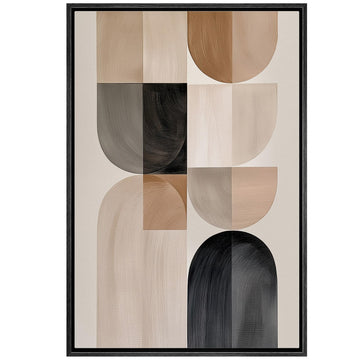 Framed Canvas Print Wall Art Neutral Geometric Arch