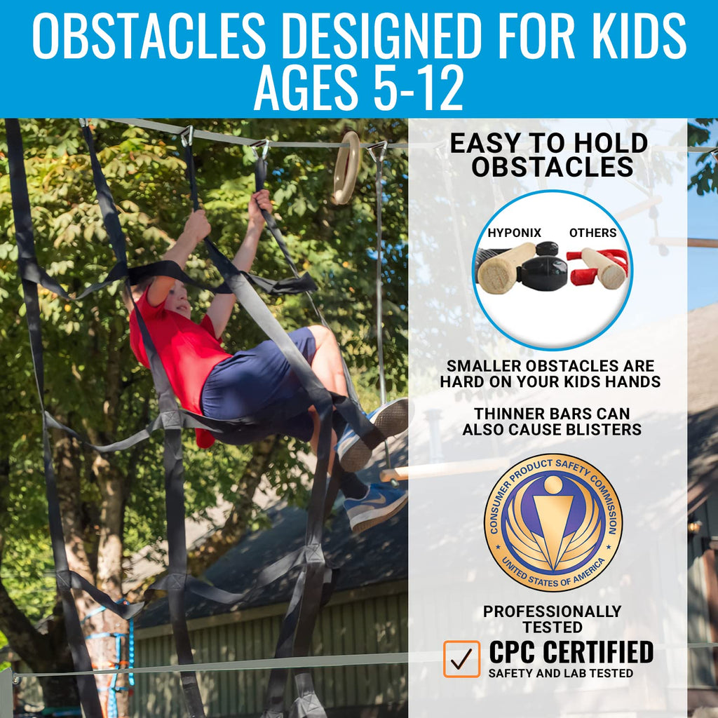 Warrior Obstacle Course for Kids, 2 x 60 ft, 13 Obstacles