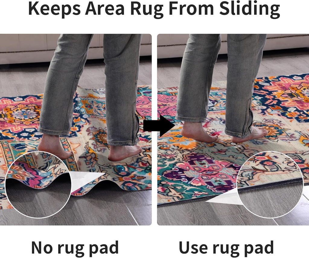 8x10 FT Non Slip Rug Pad Waterproof Cushioned Felt Rug Pad for Hardwood Floors 1/8" Thick Soft Carpet Pad - Set of 80