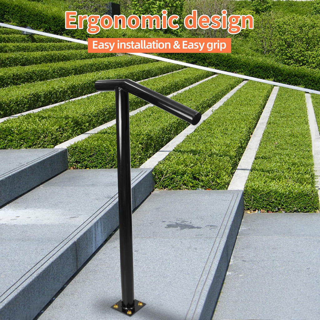 1-2 Step Single Post Handrail-38 H Handrails for Outdoor Steps