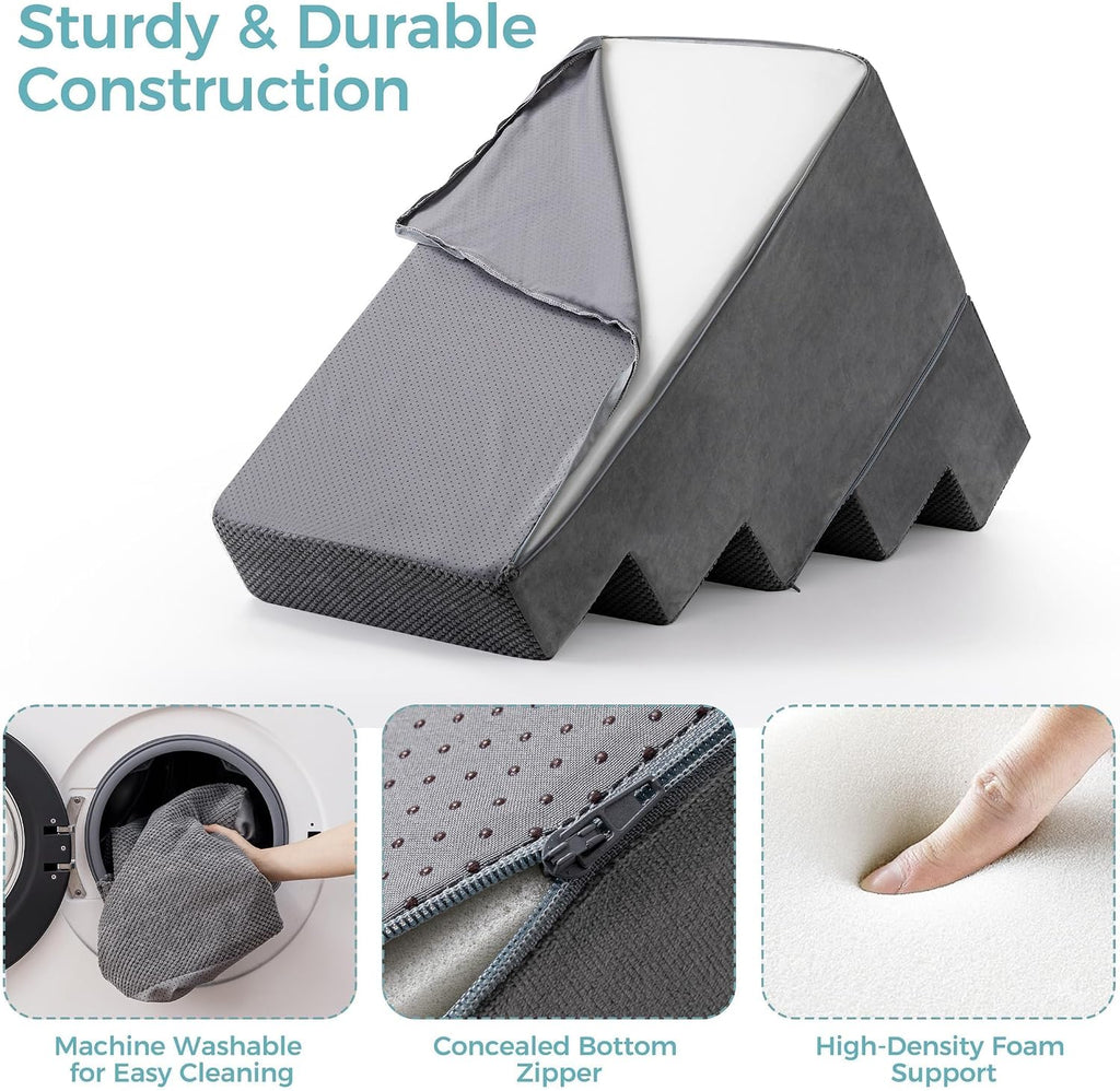 Dog Stairs, Steps and Ramp for High Bed & Sofa, 13-24" H Detachable Pet Stairs for Small Medium Dogs, Sturdy 40D