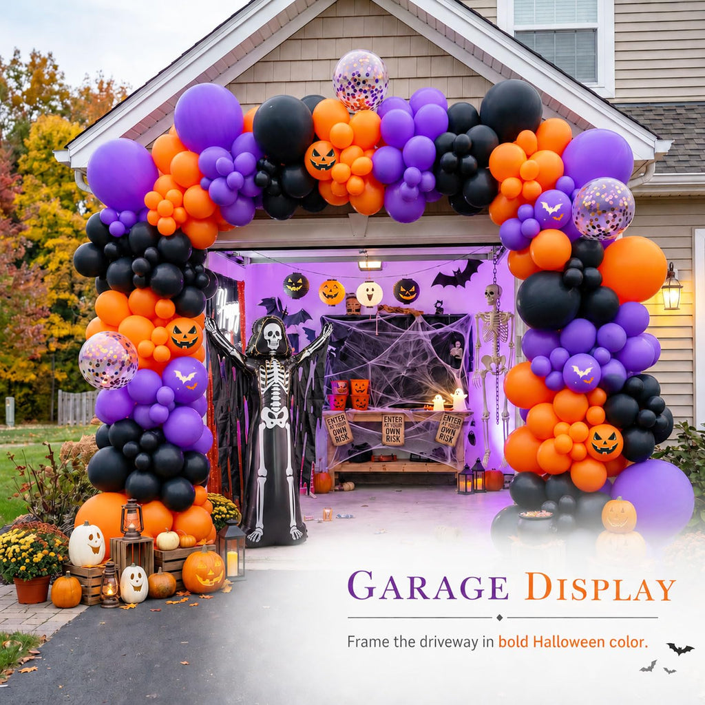 Halloween Balloon Arch Kit, Skeleton Foil Balloon, 119 Pcs