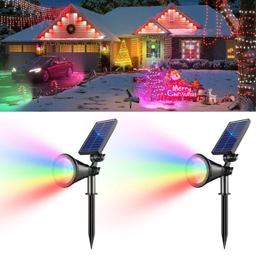 Solar Lights Outdoor Waterproof Spot Lights, Multicolor 2 Pack