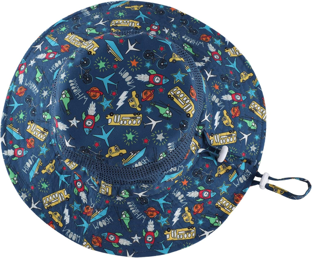 UPF50+ Wide Brim Sun Hat Boys Girls Sun Protection Hat Zoo Beach Swim Safari Bucket Hat for Baby Toddler Kid