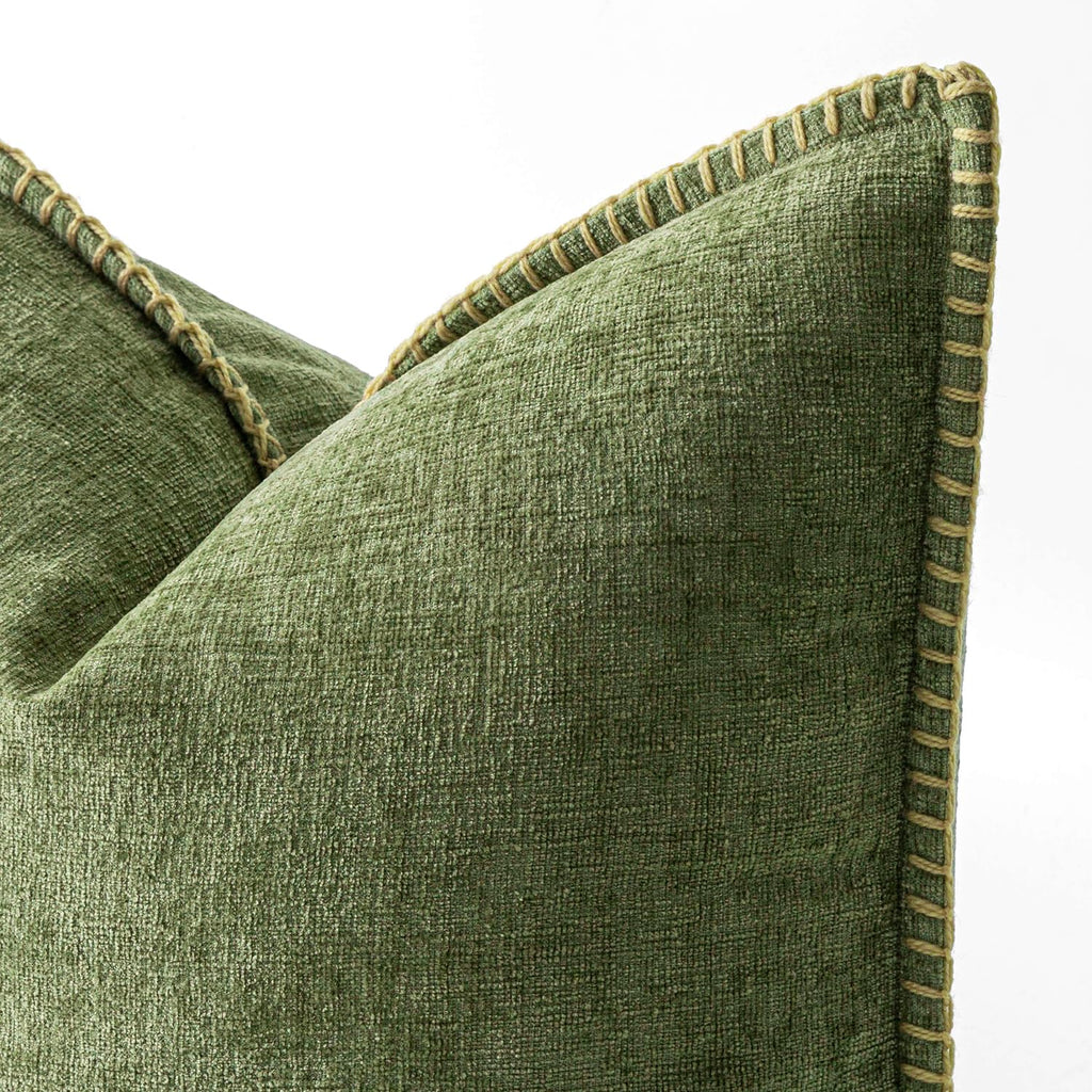 Decorative Couch Throw Pillow Covers 20x20 Inch Sage Green 2 Pack