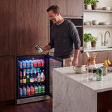 Beverage Refrigerator & Drink Fridge - 24 inch 180 Cans Beer Cooler Glass Door, 