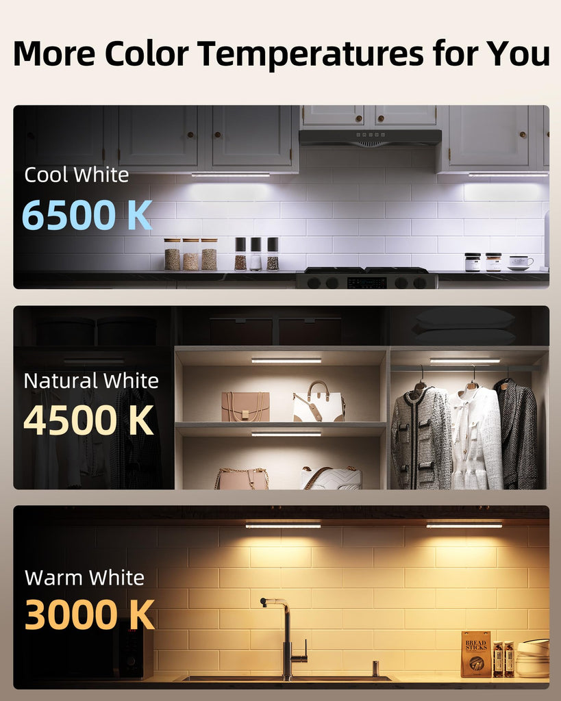 13inch Under Cabinet Lighting with Charging Station, 3200mAh Rechargeable Wireless Motion Sensor Lights, 96 LEDs, 3