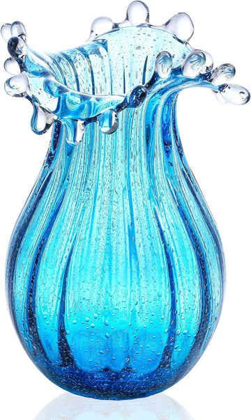 8inch Blown Glass Bubble Vase Collection Modern Art Flower Vase Decoration