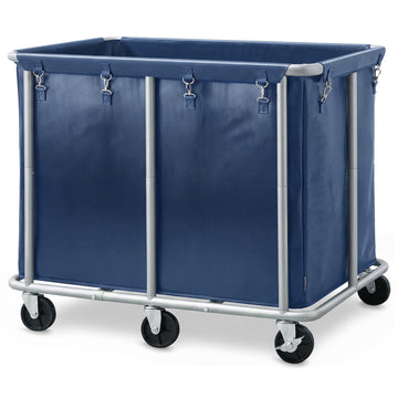Commercial Laundry Cart with Wheels, 420L Blue