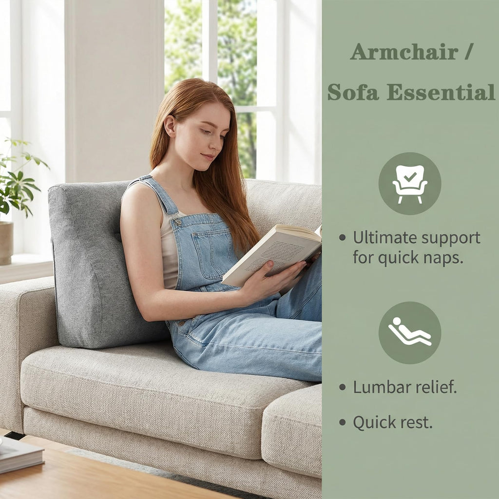 Back Support Pillow for Recliner Soft Dual Layer Lumbar Support Pillow with Shredded Memory Foam Ergonomic Orthopedic