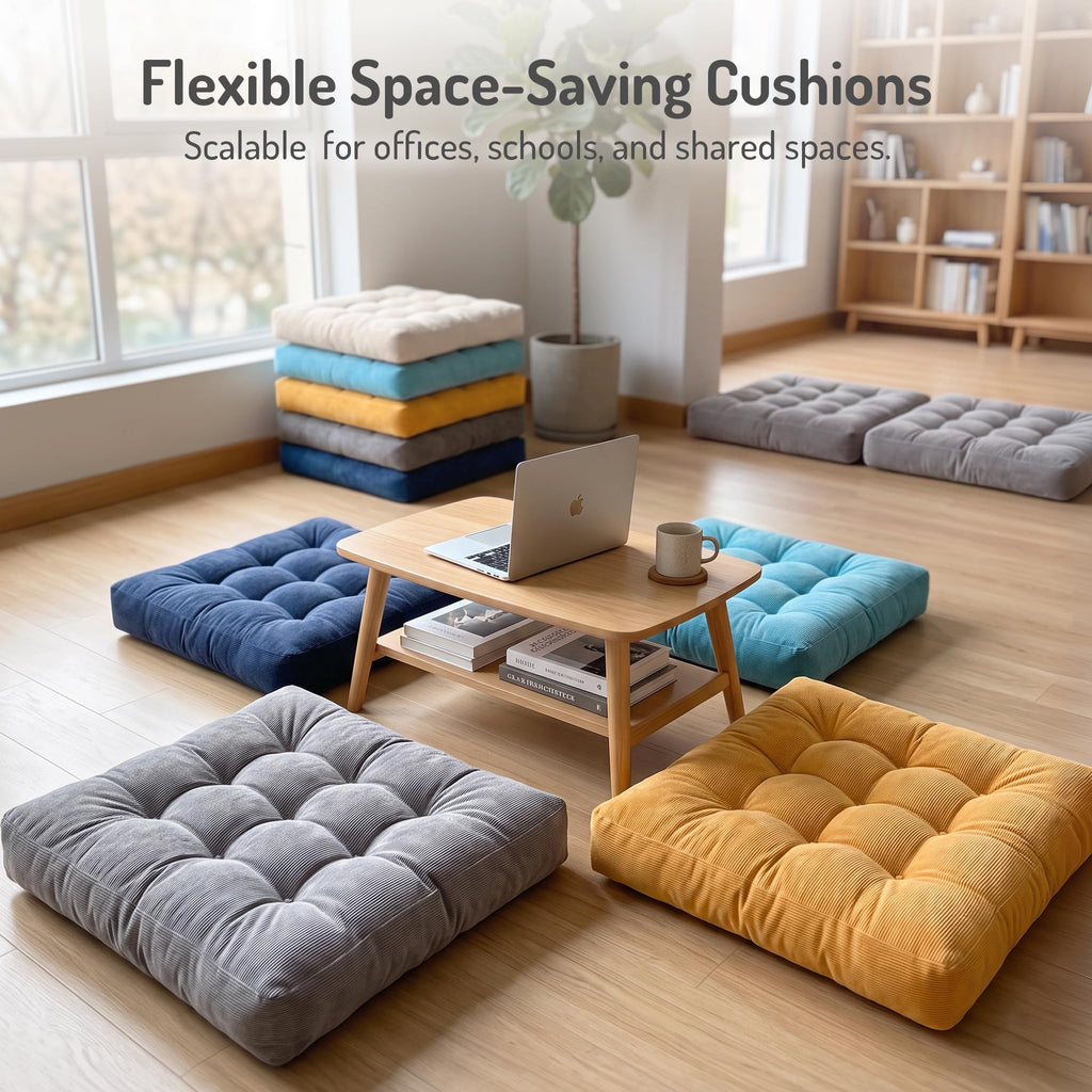Floor Pillows Set of 2, Large Meditation Cushion for Adults, 22 Inch Square