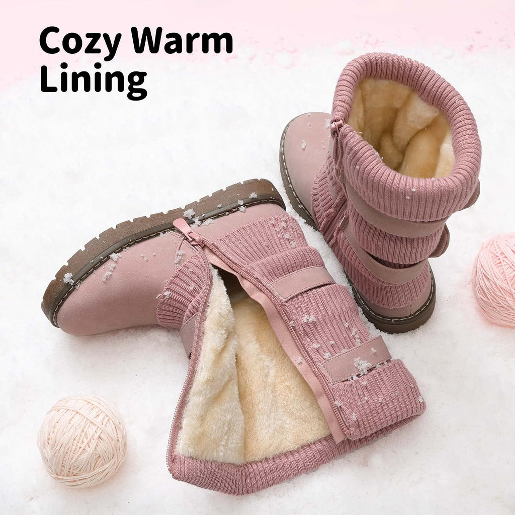 Girls Winter Mid Calf Snow Boots