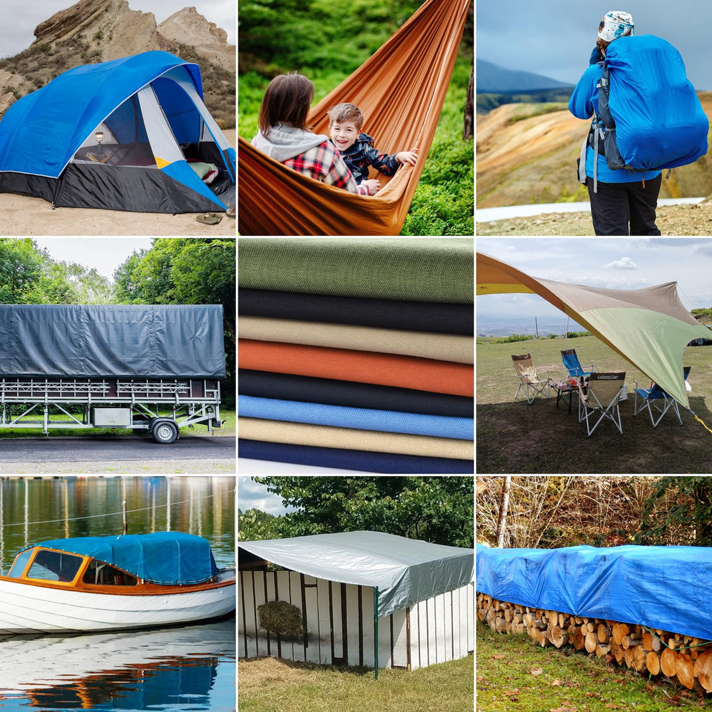 Waterproof Canvas Fabric, 58" Wide Upholstery Polyester Material, Durable Indoor Outdoor Water Resistant Fabric