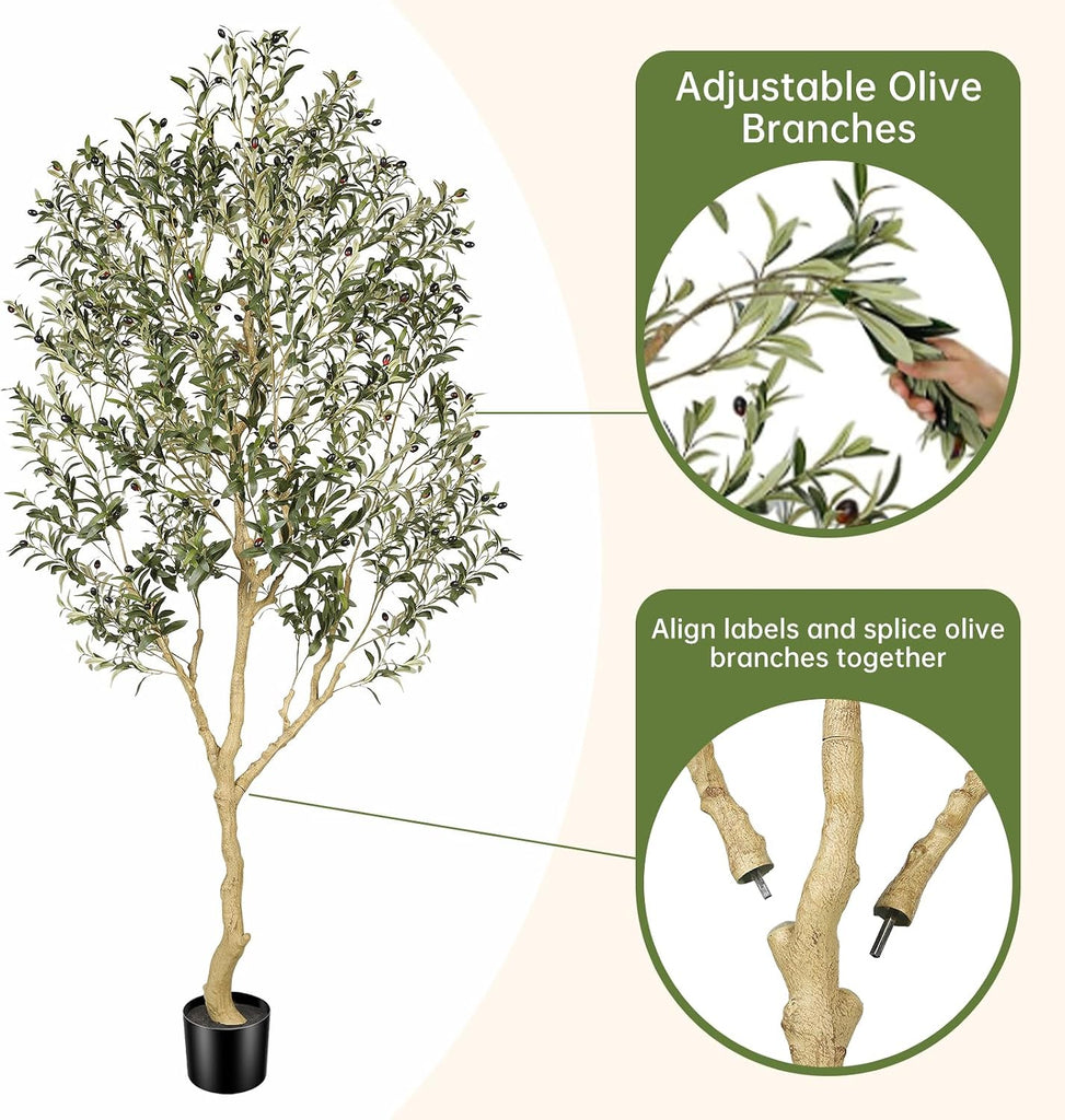 8ft Olive Trees Artificial Indoor with Realistic Appearance