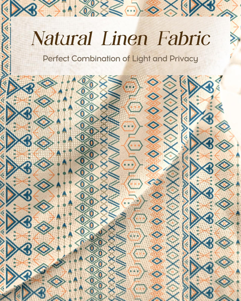 36 Inch Length Kitchen Tier Curtains, Farmhouse Boho