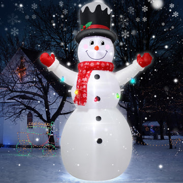 8FT Christmas Inflatable Snowman Decoration with LED Lights