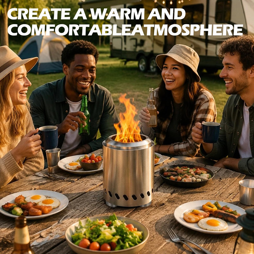 Tabletop Fire Pit, Smokeless Firepit Outdoor & Patio, Safe Burning Portable Mini Table Top Firepit with Carry Bag