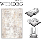 8x10 Washable Area Rug Beige Grey Abstract Living Room Bedroom Carpet Neutral Modern Non Slip Soft Low Pile Indoor
