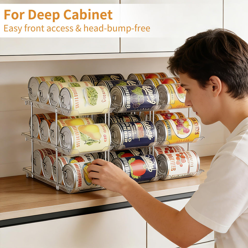 Can Organizer for Pantry Canned Food Storage Goods Holders 4 Tier