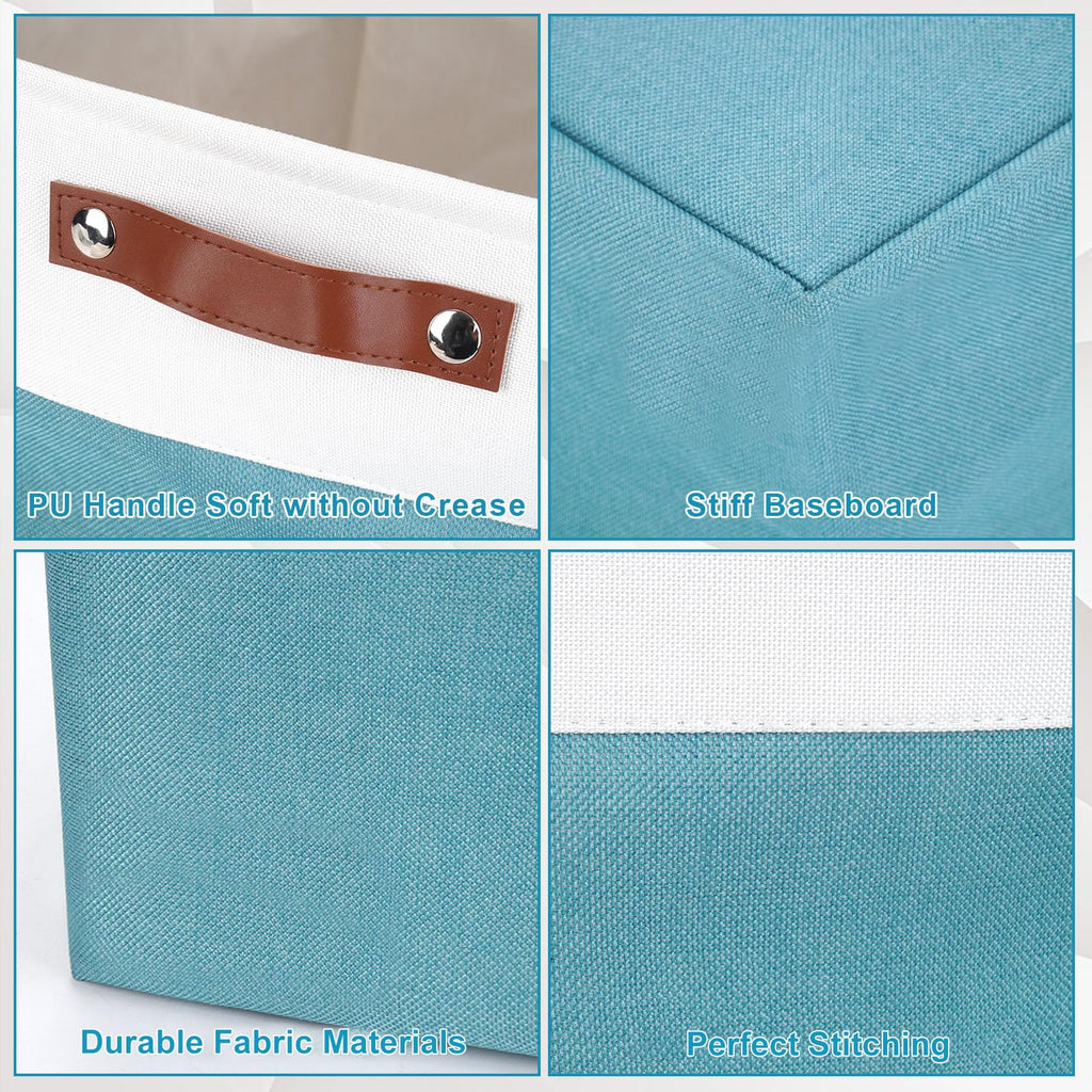 Storage Bins Large Fabric Storage Baskets for Shelves 3 Pack, Decorative Linen Closet Baskets with Handles for