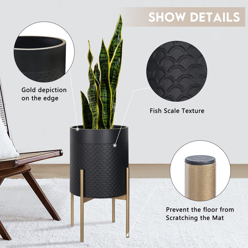 Planters for Indoor Plants, Set of 2 Decorative Planter with Stand