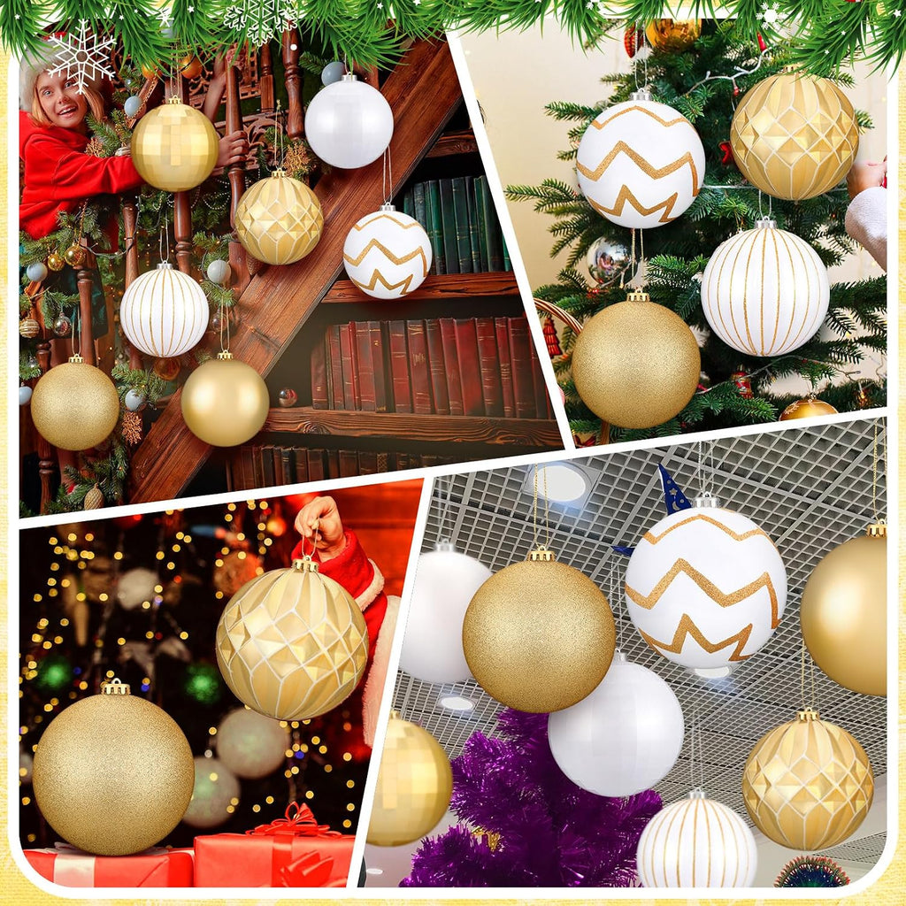 8 Pack Christmas Ball Ornaments 6 Inch Tree Decorations,Bright