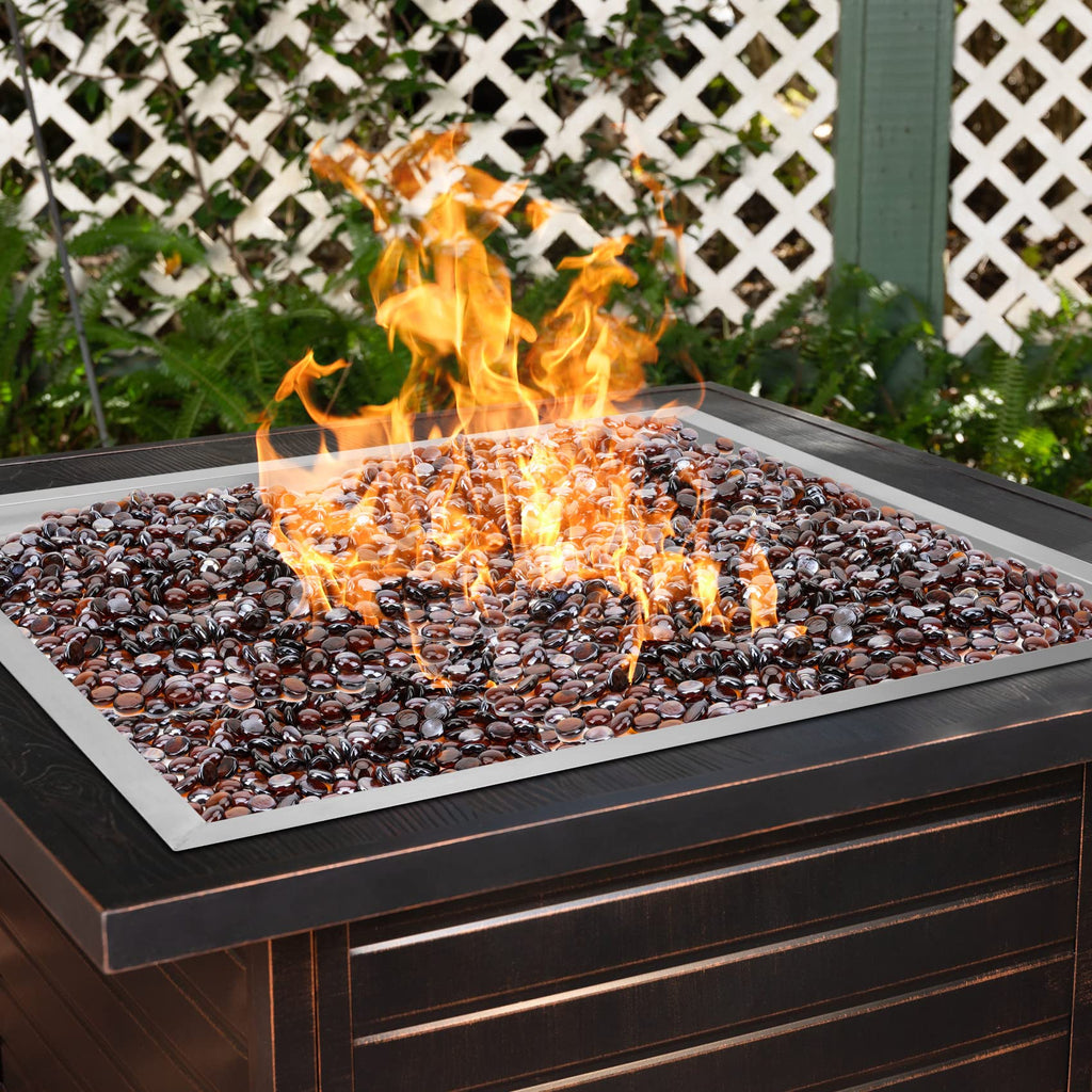 30" Square Fire Pit Flat Pan with Burner Ring, 296, 000 BTU