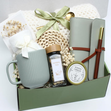 Sage Green Gift Box for Women,Self Care Birthday Relaxing Spa Set Get Well Soon Gifts for Christmas,Thinking of You
