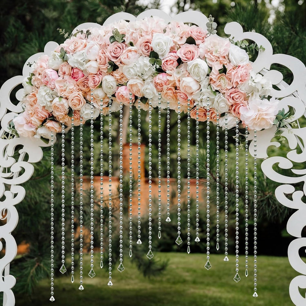 24 Pcs 13 Inch Clear Acrylic Crystal Garland Strands Hanging Crystal Strings Decoration Chandelier Beaded Chain