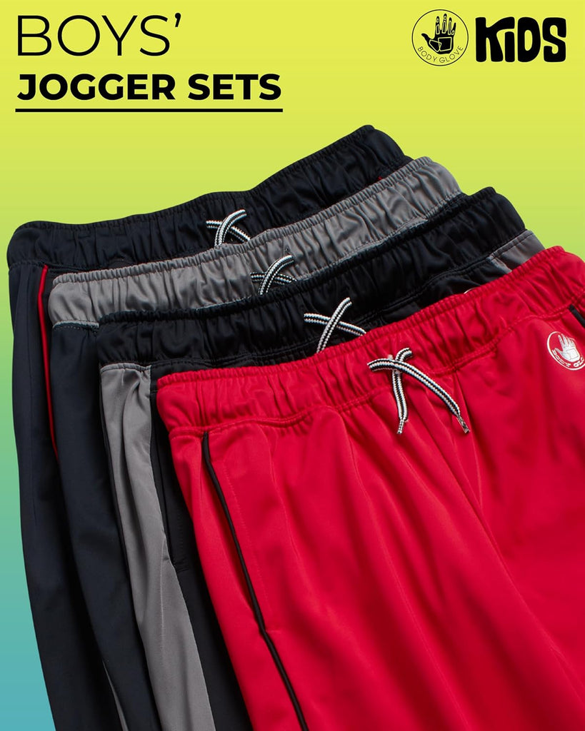 Boys Sweatpants 4 Pack Active Performance Tricot Jogger Pants