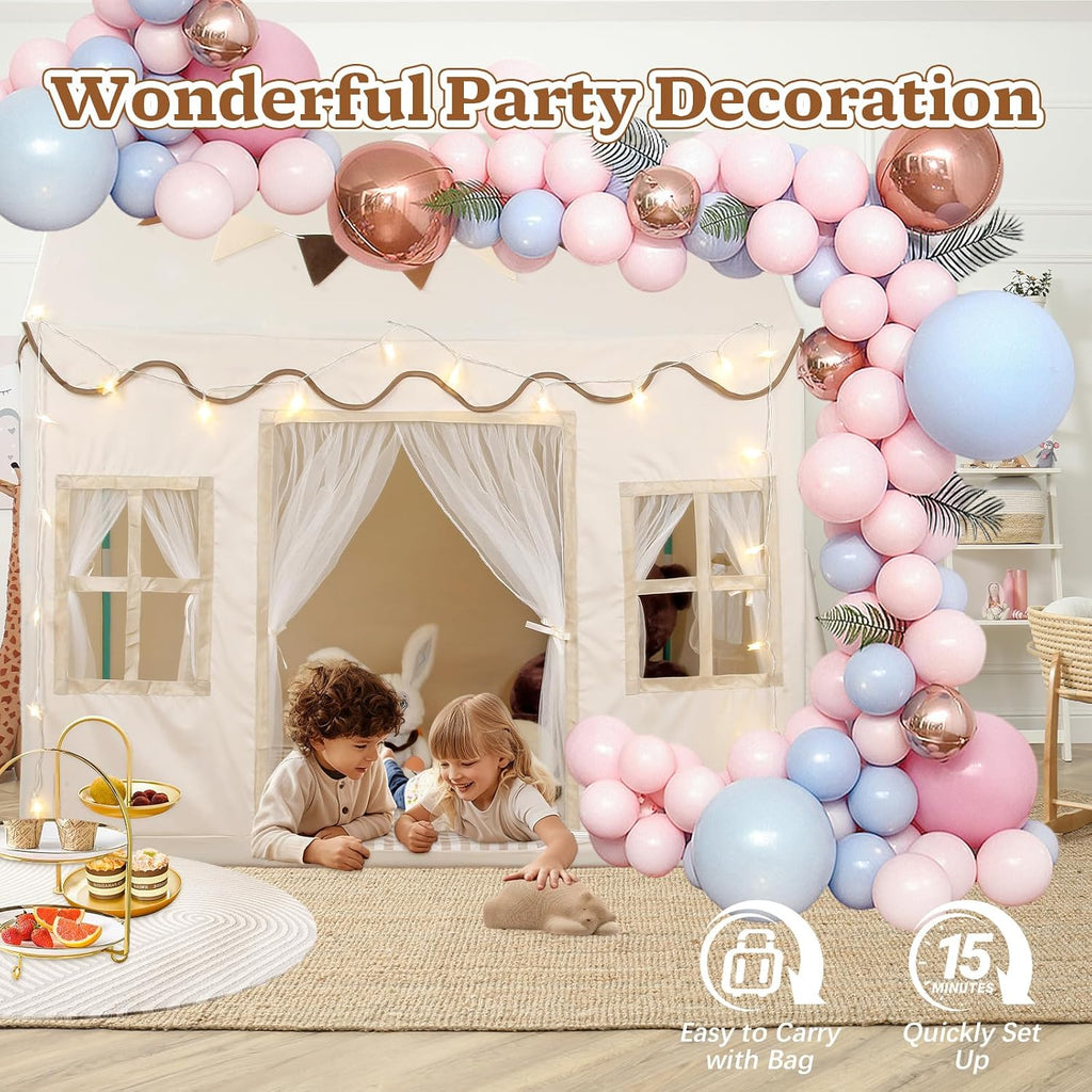 Kids Play Tent, Toddlers Large Playhouse with Star String, Flag, Machine Washable, Indoor and Outdoor Play Tent