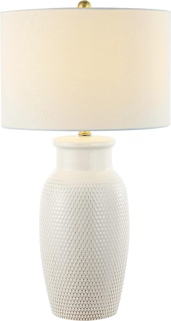 SAFAVIEH Lighting Collection Norsi Modern Contemporary Ivory Ceramic 27-inch Bedroom Living Room Hom